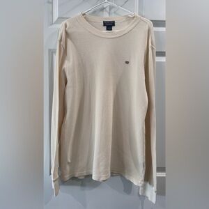 Vtg Polo Jeans Co. Ralph Lauren Waffle Knit Pullover Shirt XL Y2K USA Flag Logo